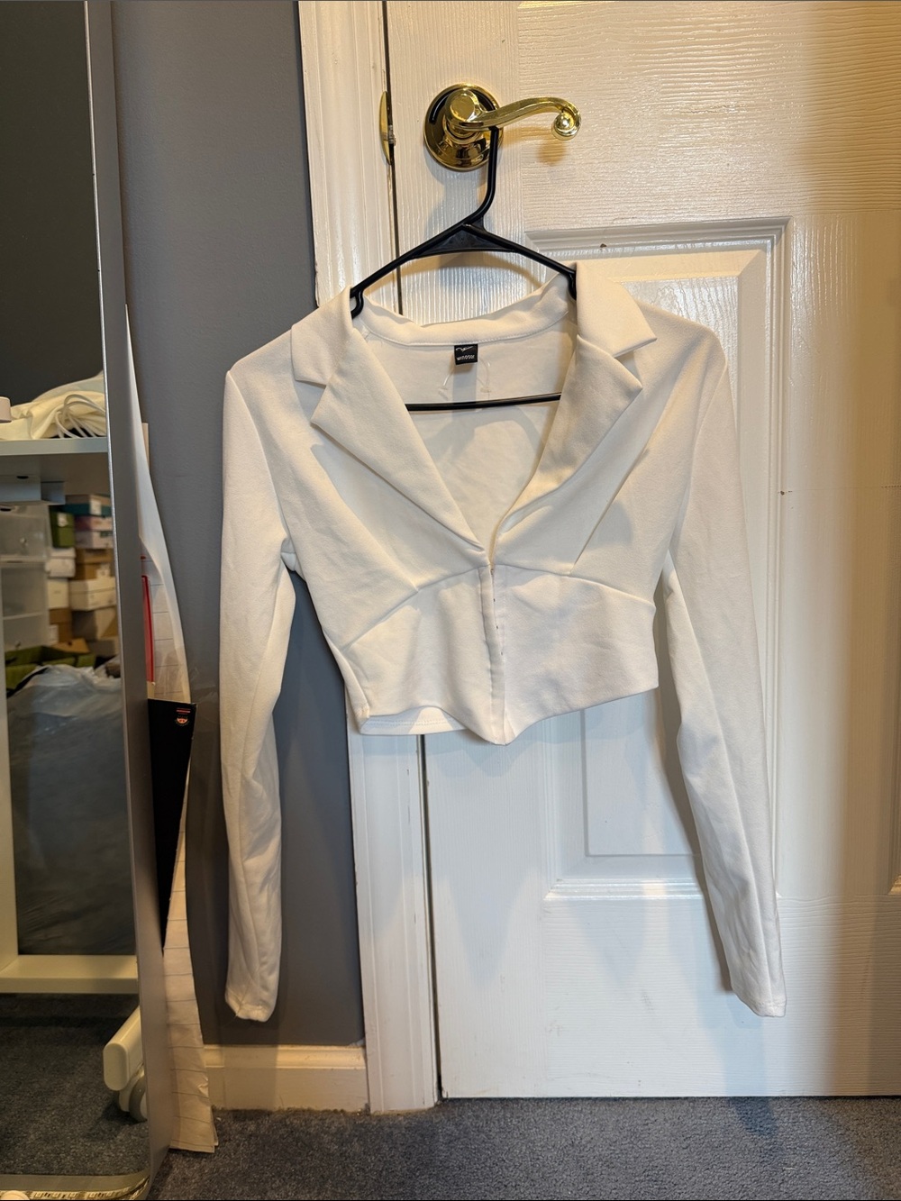 Windsor White Cropped Blazer Top